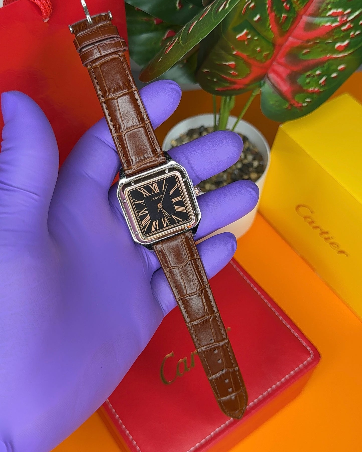 MONTRE CARTIER SANTOS CUIR