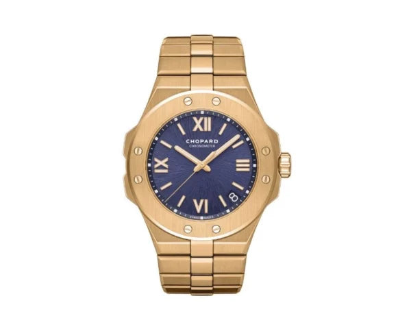 Montre Chopard Alpine Eagle 41mm automatique boitier et bracelet en or rose inoxydable cadran bleu 6633