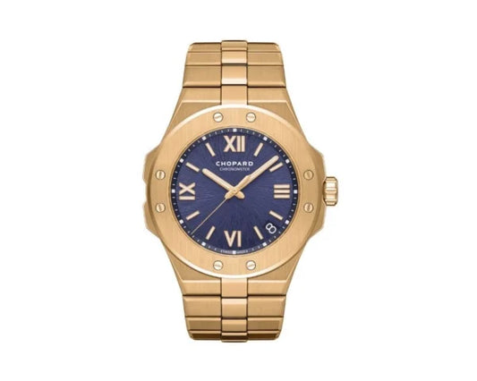 Montre Chopard Alpine Eagle 41mm automatique boitier et bracelet en or rose inoxydable cadran bleu 6633
