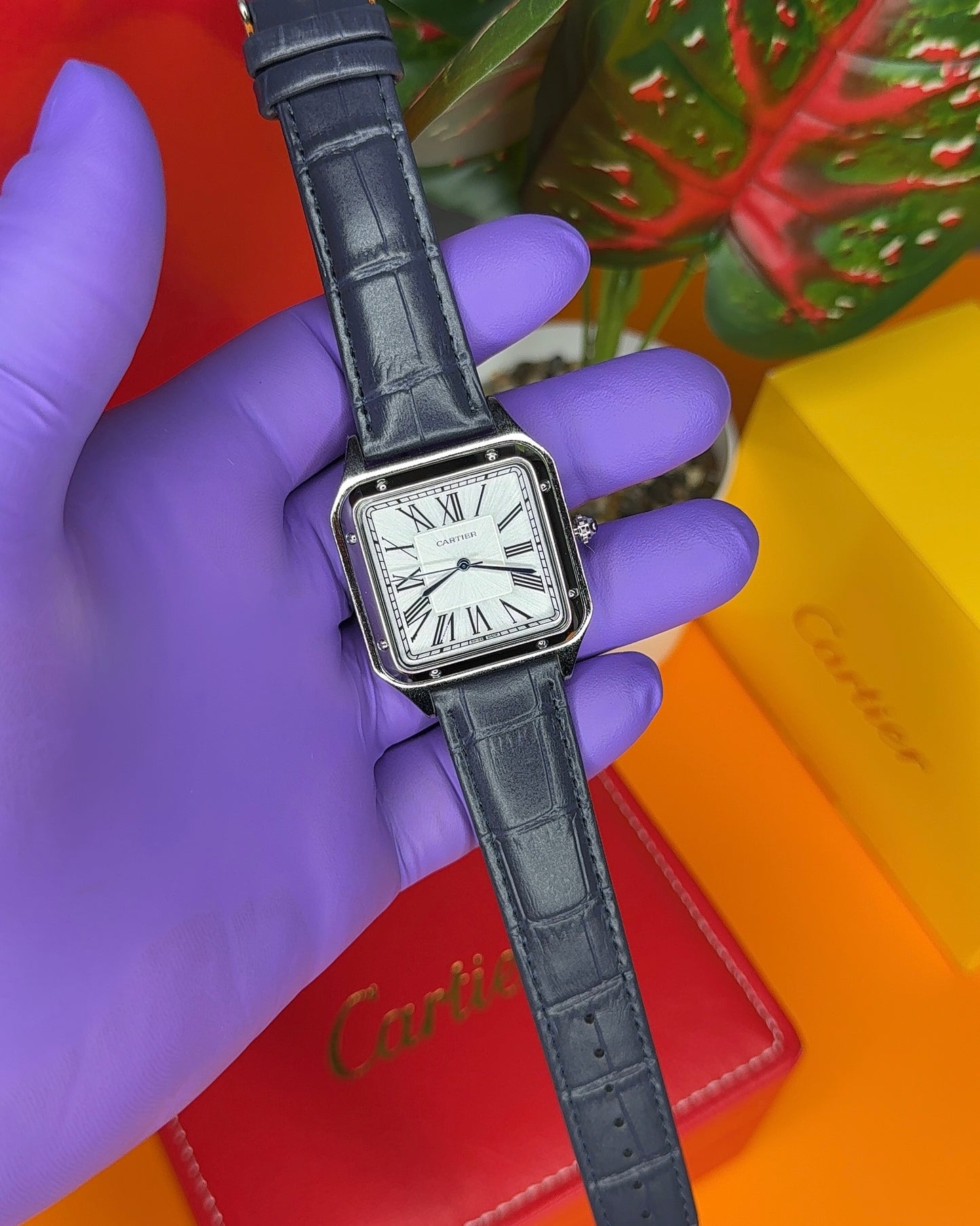 MONTRE CARTIER SANTOS CUIR