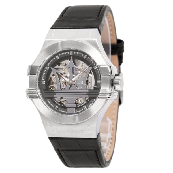 MASERATI POTENZA AUTOMATIC BRACELET EN CUIR NOIR 65672