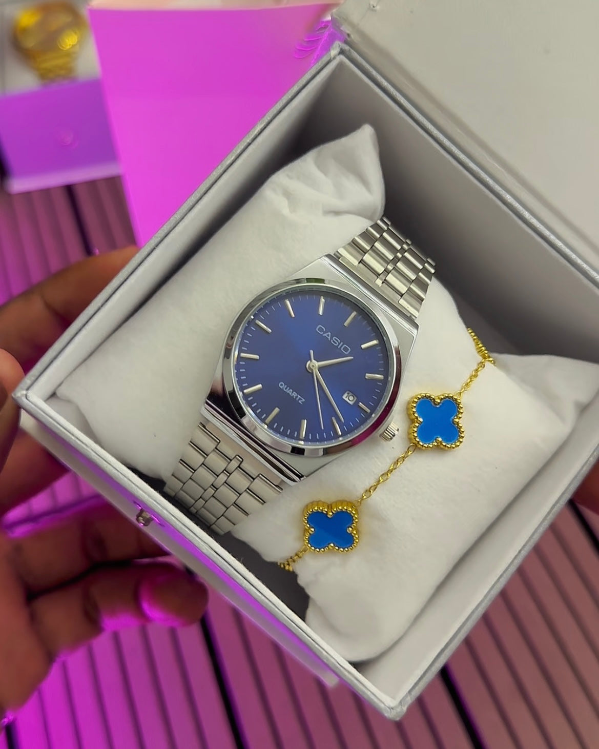 Montre Casio Avec Bracelet – MTP-B145D-3AVDF – Bracelet en Acier Inoxydable – Affichage analogique – Résistant à l’eau